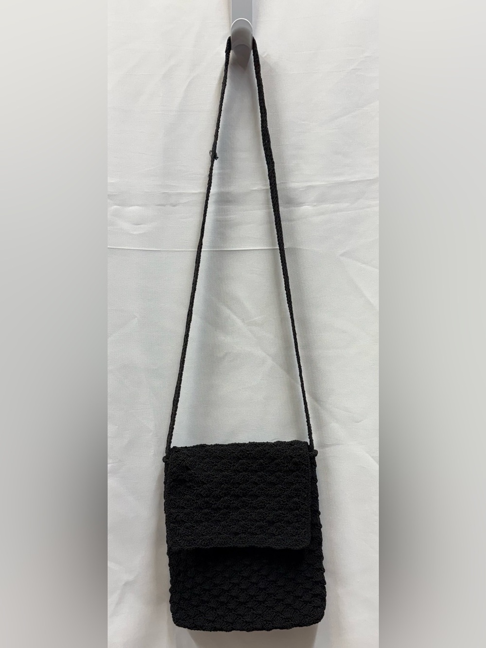 Black Woven Crossbody Bag - Unbranded